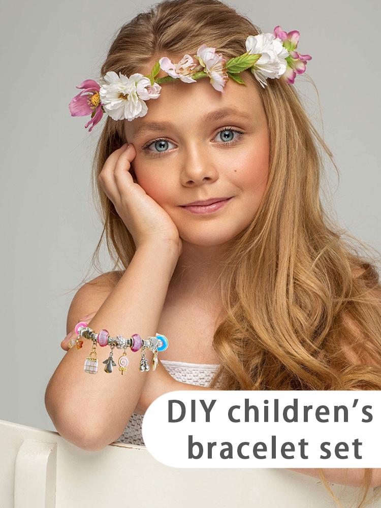 Bracelet Making Kit Fun Toddler DIY Jewelry Making Kit for Bracelets Necklaces Pendants 75 Accessories
