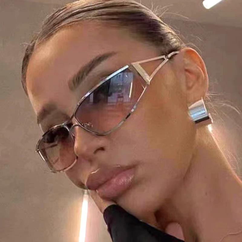 Nowe Punkowe Gogle Okulary Przeciwsłoneczne Kobieta Y2K Sportowe Designerskie Okulary Przeciwsłoneczne do Jazdy Vintage Odcienie Okulary Kobieta Jazda Okulary