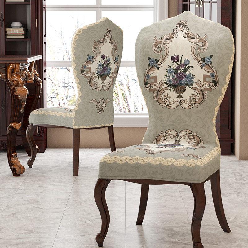 European Retro High-end Bench Cover Hotel Restaurant Chair Cover American Style Non-slip Dining Chair Protective Cover