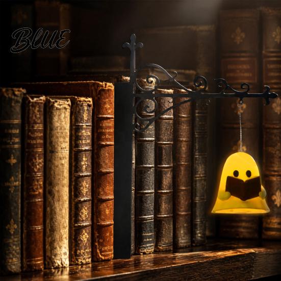 Ambient Book Light Vintage Lantern/Ghost Bookshelf Light  Metal Desk Lamp with Warm Lighting  Accent for Bookcases Retro Lovers & Library Study