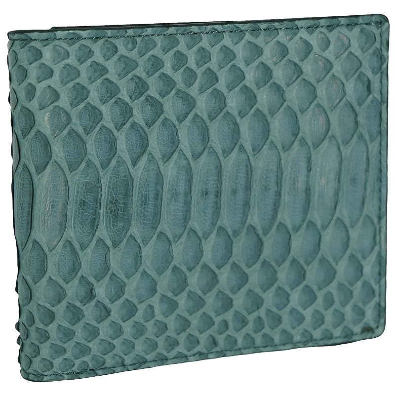 

[FashionBerry] green diamond python men s bifold wallet bifold wallet genuine leather leather snakeskin snakeskin short wallet Thin folding Smaller