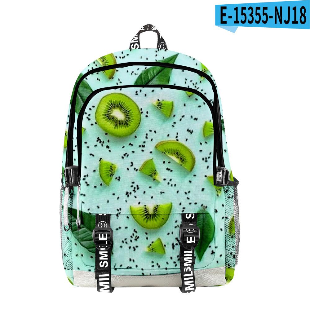 Classic Novelty Cool Fruit Student School Bags Unisex 3D Print Oxford Waterproof Notebook Multifunction Travel Backpacks