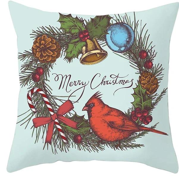 Christmas Decoration Cushion Cover for Sofa Livingroom Throw Pillow Cover % Polyester Resuable Pillow Case Drop Shipping