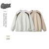 QIYOU 2025 Autumn Unisex Casual Color Block Fleece-lined Hoodie - Round Neck.