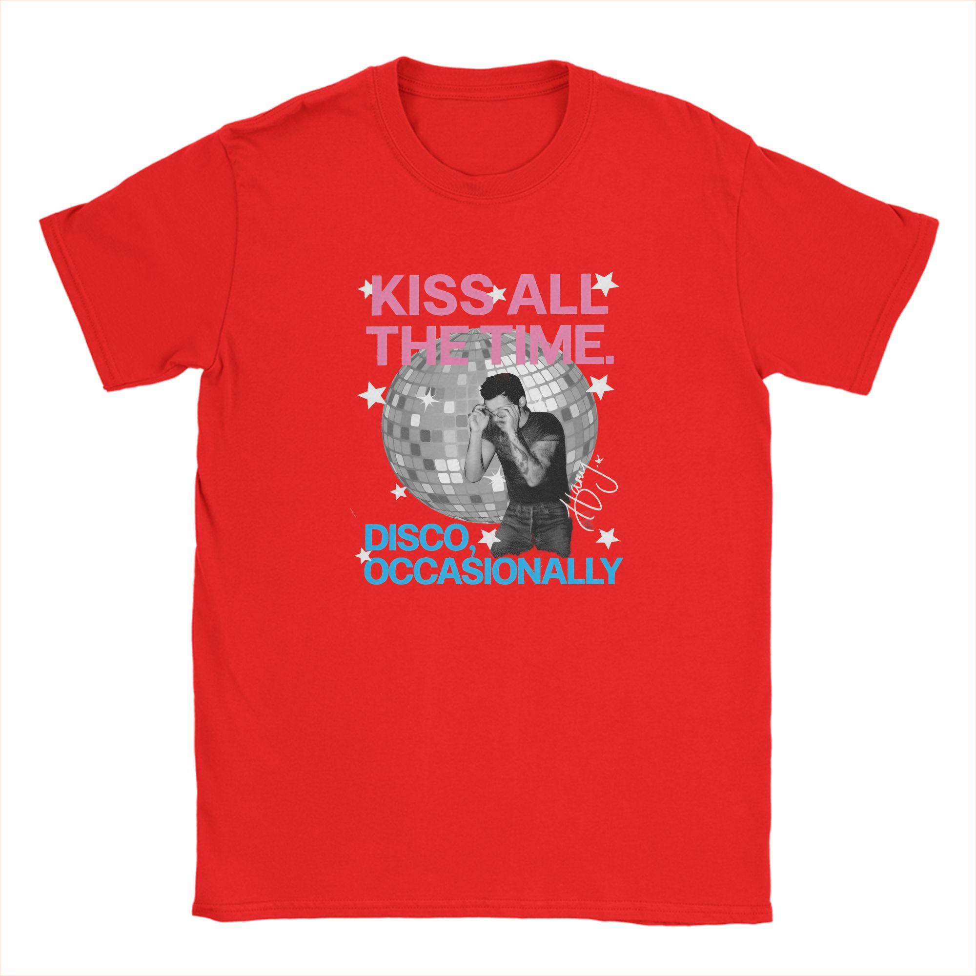 

Funny 2026 Latest HHarry SStyles Fan Kiss all the time TShirt Unisex Crewneck Pure Cotton Tee Shirt Birthday Gift Clothes S