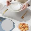 4 Piece Retro Irregular Tableware Pad Waterproof Washable Table Mat PU Leather Scratch Resistant Heat Insulated Mat