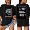 Custom Couple Summer Tshirts Loose Fit Casual Short Sleeve Cotton Soft Clothing Personalized Pattern Allmatch Team Workwear