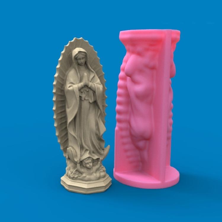 Candle Virgin Mary Sculpture Epoxy Resin Casting Mold DIY Soap Mold Crafts