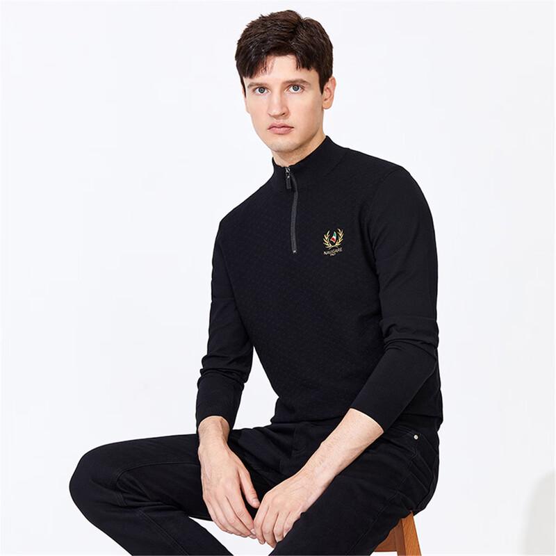 Navigare Men's Long-Sleeve Half-Button Mock Neck Sweater