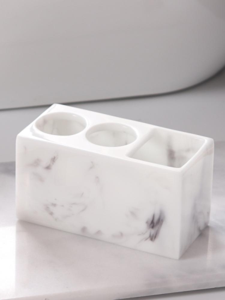 1pc Creative Marble Pattern Resin Multifunction Electric Toothbrush Rack Toothpaste Holder Bathroom Cleaning Brush Storage Box