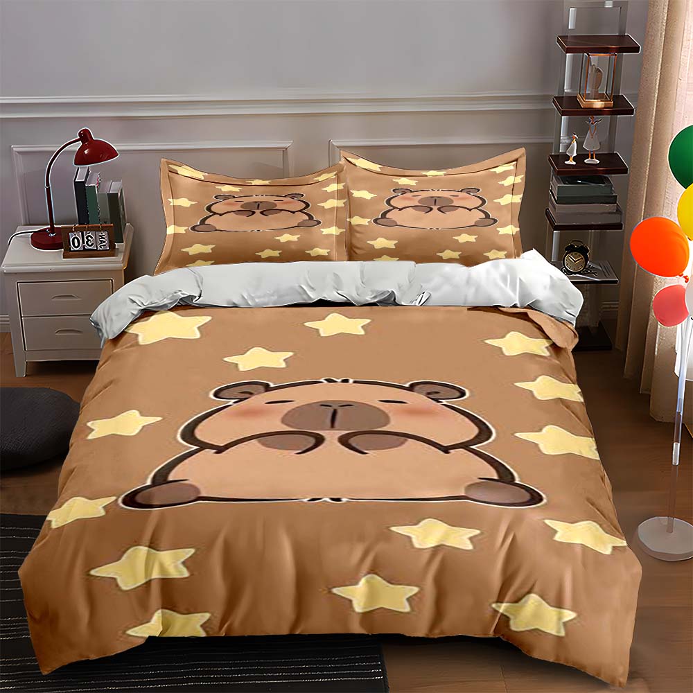

Bear and stars. Bedding Duvet cover sets Duvet covers Pillowcases gifts (1 * Duvet Cover 2 * Pillowcases, without duvet insert) 135x200cm