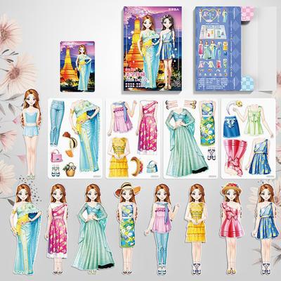 Magnetic Princess Dress Up Paper Doll Dressing Paper Toy Magnet People Clothes Puzzles Game Pretend