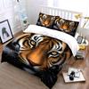 Tiger Theme Decorative Art Set Bedding Set with 1 Duvet Cover 2 Pillowcases Single Double King Queen, Gift