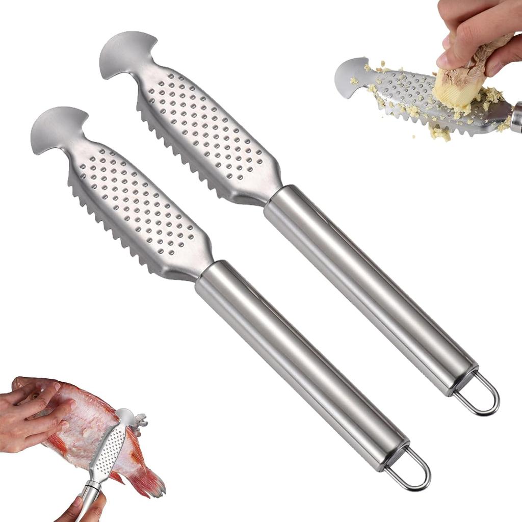 Fish Scaler,304 Stainless Steel Fish Scaler Remover,multifunctional Sawtooth Fish Descaler Tool for Quick & Easy Fish Cleaning,Family Kitchen,Seafood