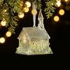 Glitter Dust Finish Christmas Snowflake Ornament Semi-Green Glitter Xmas Tree Ornament  Holiday
