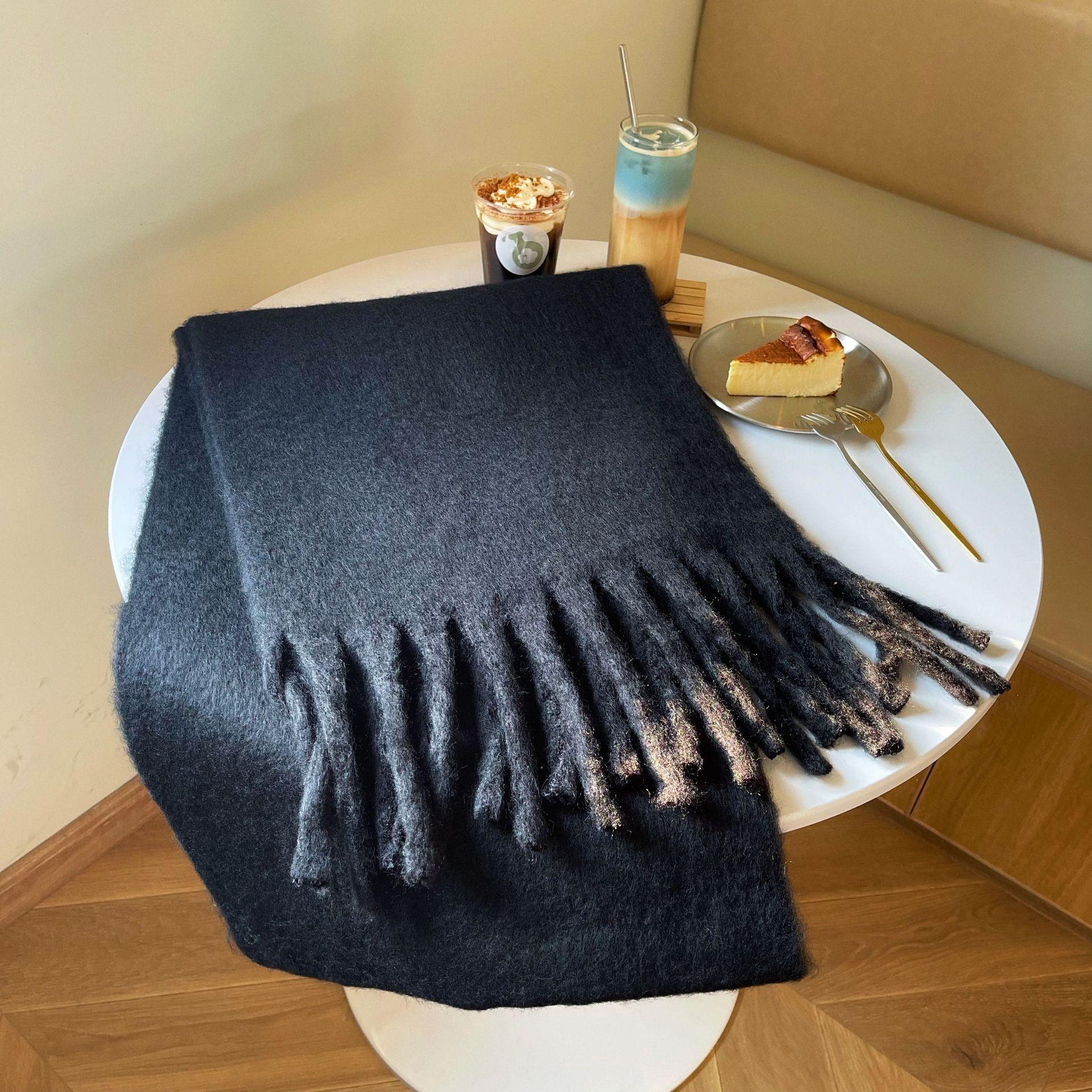 

Очень теплый и толстый длинный шарф с бахромой из искусственного мохера для женщин 235*36cm