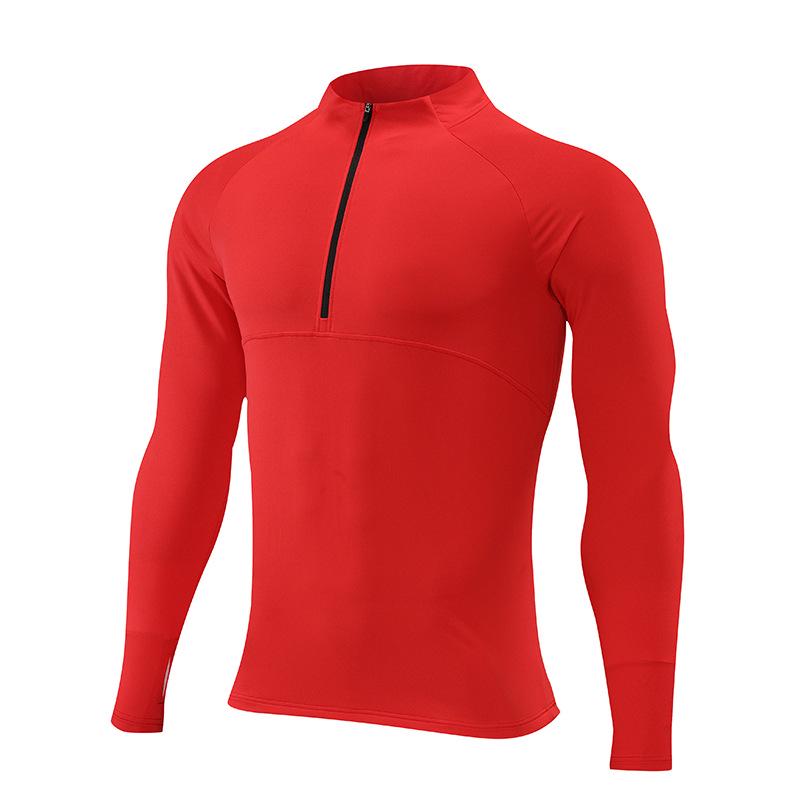 Men's Quick-Dry Reflective Long Sleeve Zip-Up Running Top