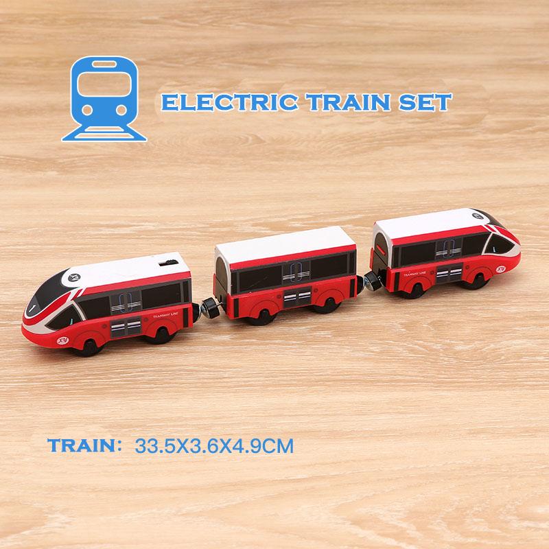 RC Electric Train Set Locomotive Magnetic Train Diecast Slot Toy Fit for Brand Wooden Train Railway Track Toys for Kids Gifts