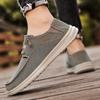 Men’s Outdoor Canvas Shoes Sneakers Driving Shoes Casual Khaki Wide Head Shoes for Farther Plus Size