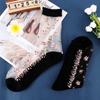 Summer Transparent Glass Silk Bow Boat Socks Thin Ankle Socks Socks Short Sock Crystal Sock