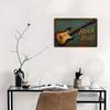 Vintage Rock 'n' Roll Sign - Distressed Guitar Wall Art for Music Spaces & Cafes