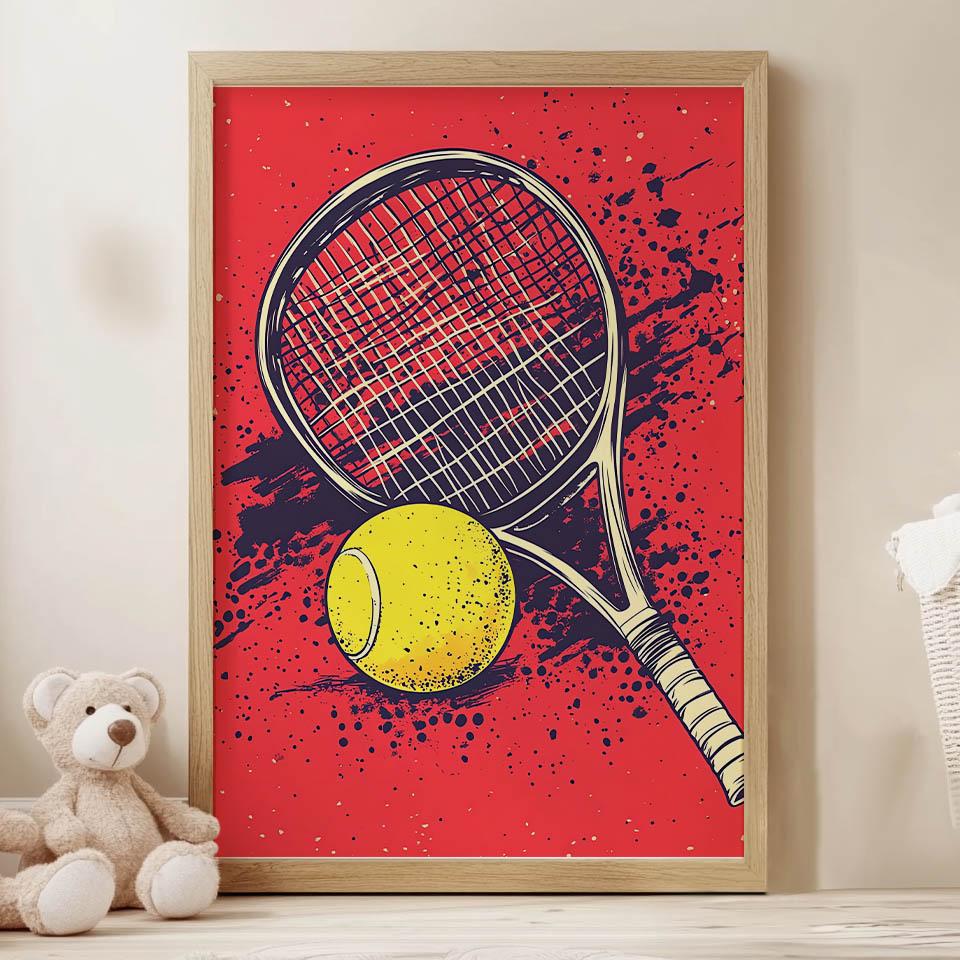 Plakat Tenisowa Pasja Plakat Tenisowa Pasja, 40X50 Cm, Rama Aluminiowa Czarna, Papier Matowy 230 Gsm