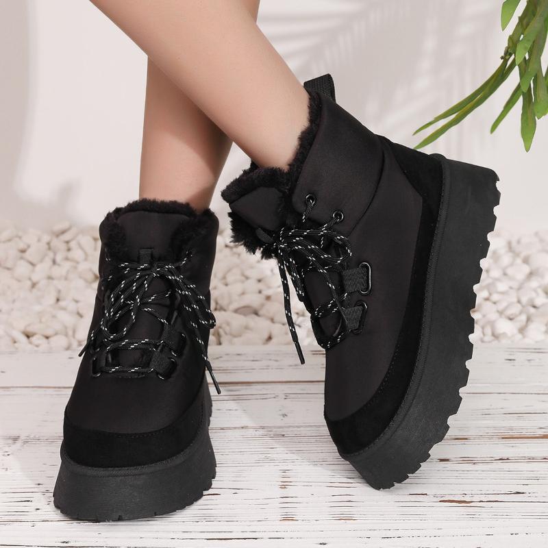 New Winter Round Toe Thick Soled Women's Boots Fashion Casual Comfortable Warm Cotton Shoes Women's  41