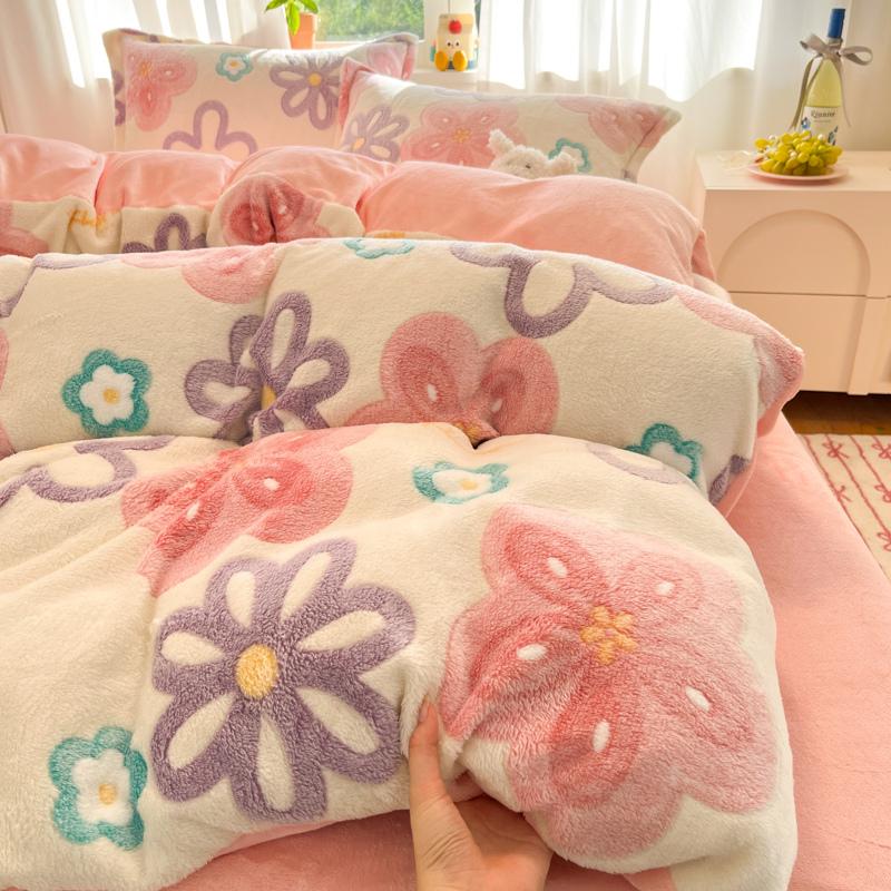 1 Stück Super Warmer Bettbezug für Winter Dick Weich Flanell Korallenfleece Bettdeckenbezug 220x240cm Queen Bettbezug (ohne Kissenbezug)