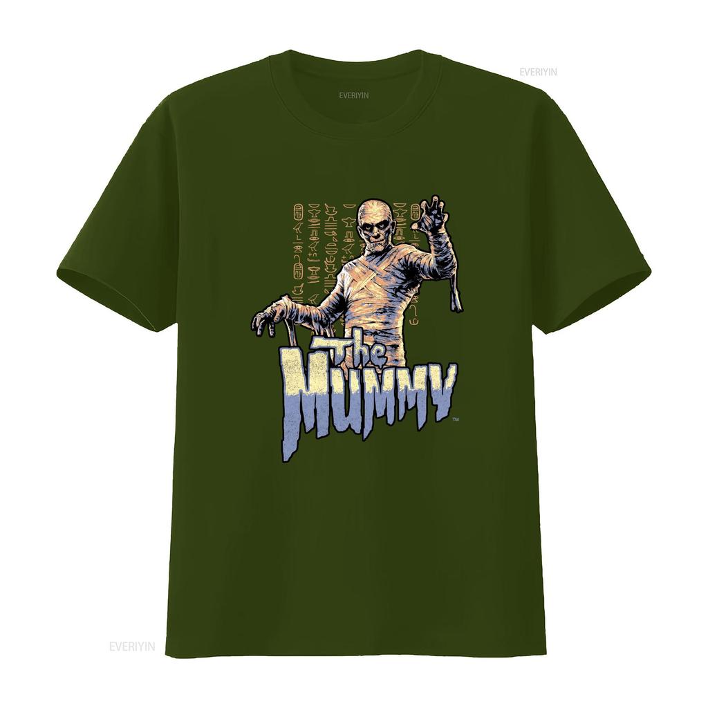 Universal Monster Movies The Mummy Egyptian Hieroglyphs Mens T Shirt vintage Washed Stretched Slightly Unisex designer clothes