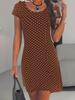 Polka Dot Summer Dress - Casual Short Sleeve with Ruffles