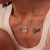 Promotional Cute Necklace, Cartoon Pet Footprint Love Hollow Stainless Steel Pendant Item