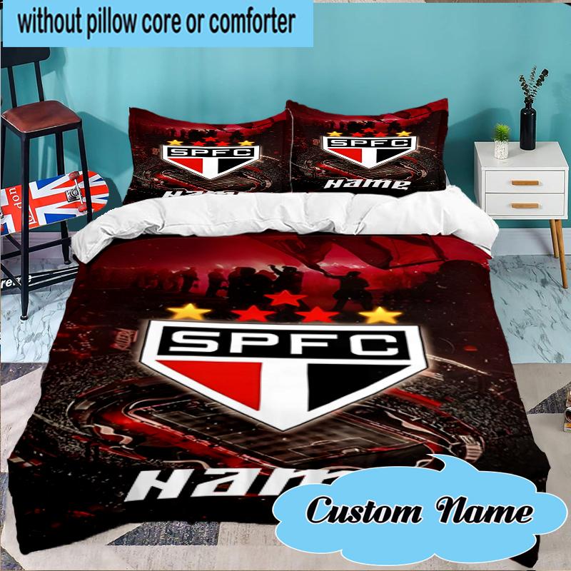 Custom Name SPFC Stars Stripes Bedding Set 3pcs, Bedding Set Including 1pc Duvet Cover And 2pcs Pillowcases for Bedroom, Dormitory Gift