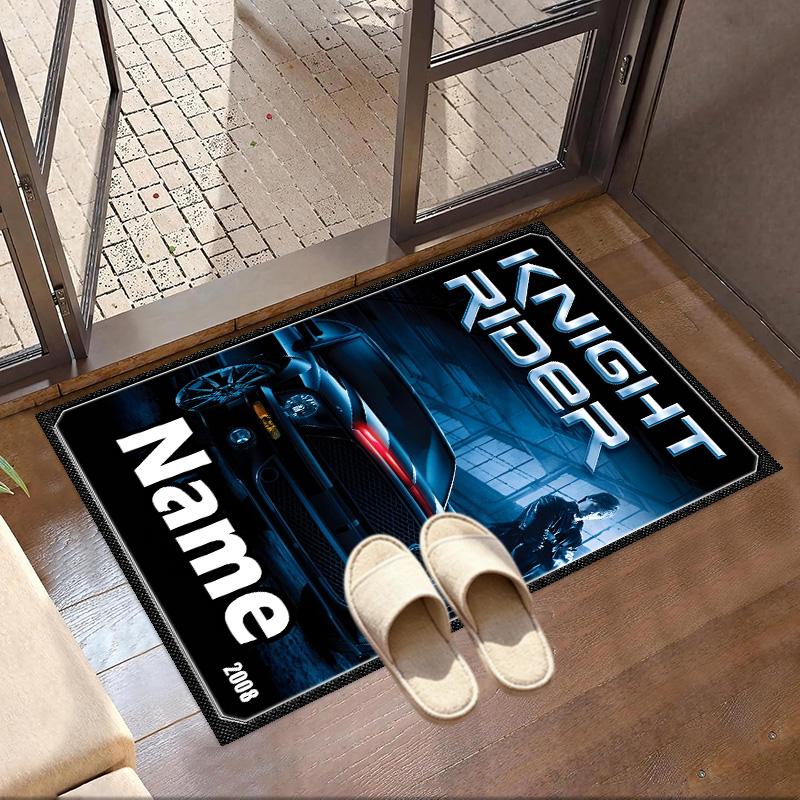 Custom Name Personalized Knight Rider Print Carpet, Versatile Home Decor Rug, for Playroom, Apartment, Balcony, Entryway, Hallway Gift
