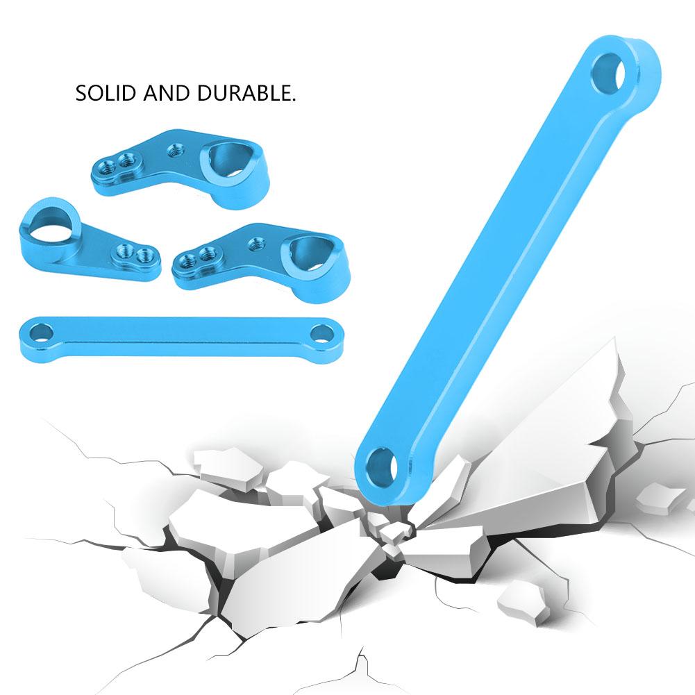 Aluminium Alloy Steering Servo Saver Complete for FS 53633 51805 51806 1 10 Scale RC Car (Blue)