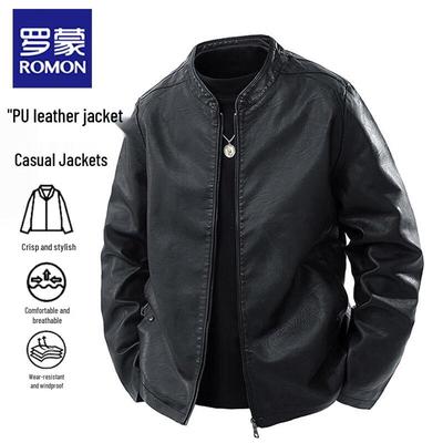 Men's Business Casual PU Leather Jacket
