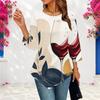 Ladies Plus Size Three Quarter Sleeve Shirt Pointed Hem Loose Breathable Casual For Office Daily Wear