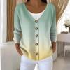 Women's Fashion Long Sleeve Christmas Snowman Snowflake Print Jacket Cardigan