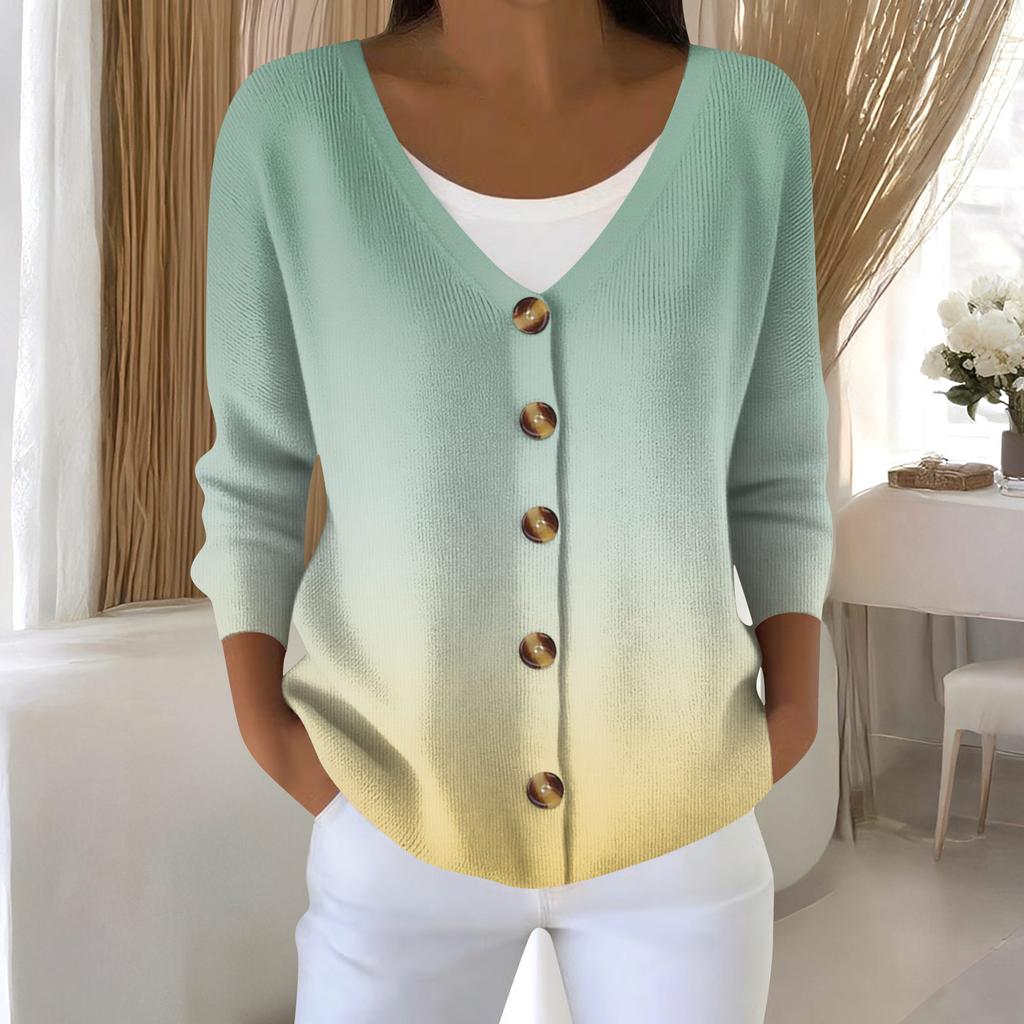 Women's Fashion Long Sleeve Christmas Snowman Snowflake Print Jacket Cardigan