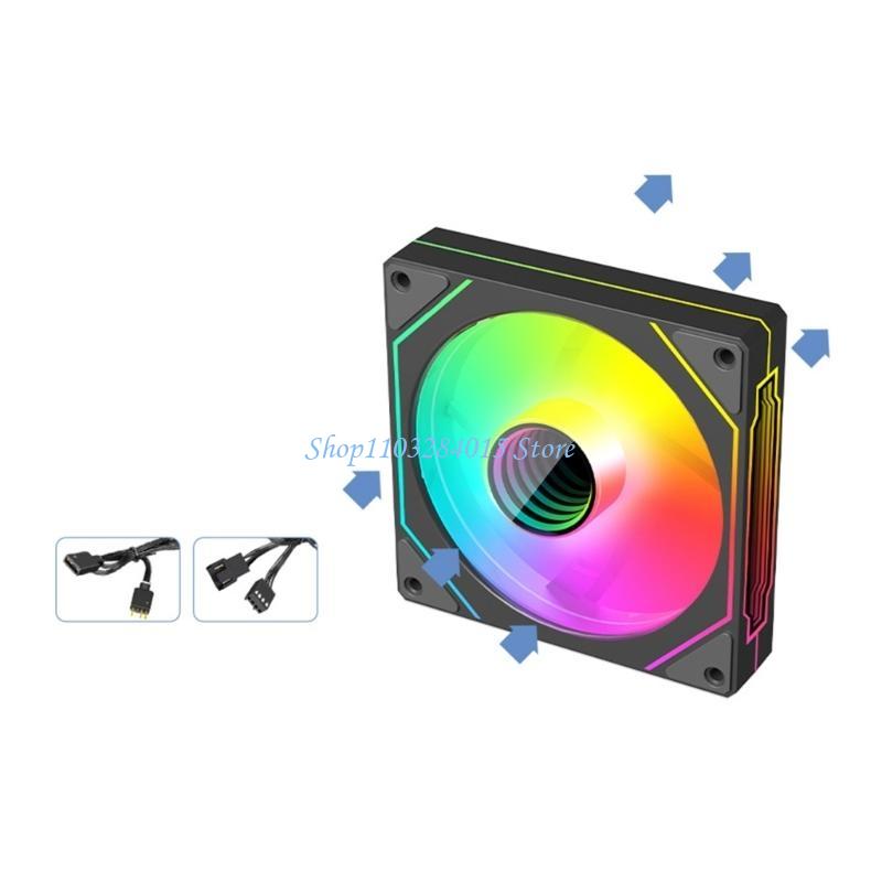 R6FF Computer Case Fan 120mm Case Fan ARGB Fan 4Pin Connectors Quiet PC Case