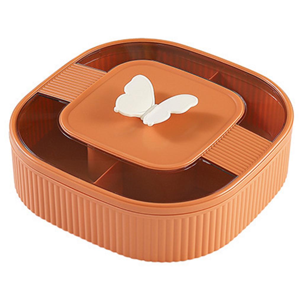 With Compartments Divided Serving Tray with Lid Veggie Tray Portable Snack Box Food Container for Biscuits, Candy, Fruits, Nuts