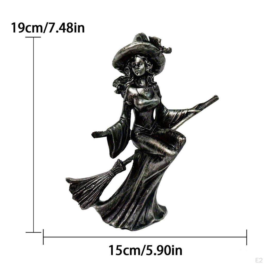 Halloween Figurine Decorative Sculpture Witch Statue Desktop Ornament Decor for Cabinet