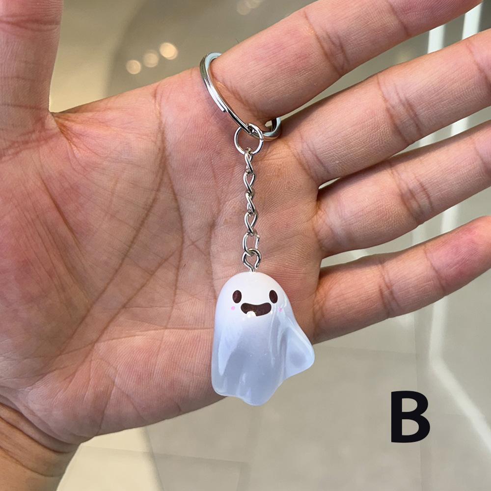 Luminous Halloween Ghost Keychain Cute Cartoon Accessories for Women Couple Family Keychain Pendant