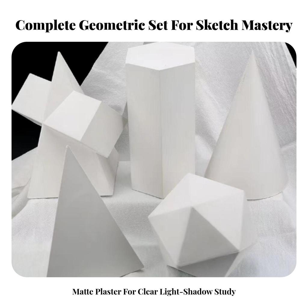 16 Pieces Plaster Study Models Matte Sketch Geometric Model Small for Classroom