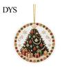 Winter Seasonal Ornaments Christmas Acrylic Hanging Ornament, 2D Flat Double Side Printed Tree Santa Snowman Pendant for Window, Festive Holiday Decor