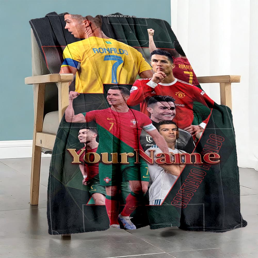 Cristiano Ronaldo 135 Customize Your Name Blanket Throw Personalized Blanket Durable Comfort Great for Bedding Sofa Office Chair Chair