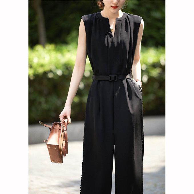 

Комбинезон для похудения с утягивающей талией, женские летние модные простые брюки, тренд XS чёрный