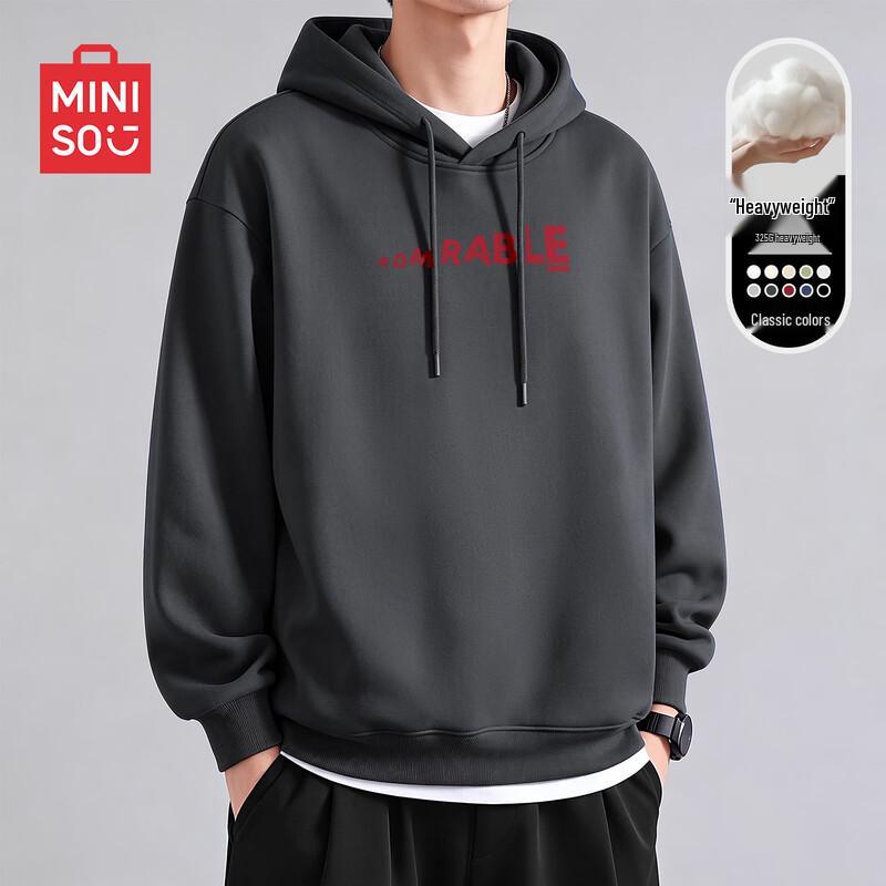 MINISO Men's Oversized Heavyweight Hooded Sweatshirt