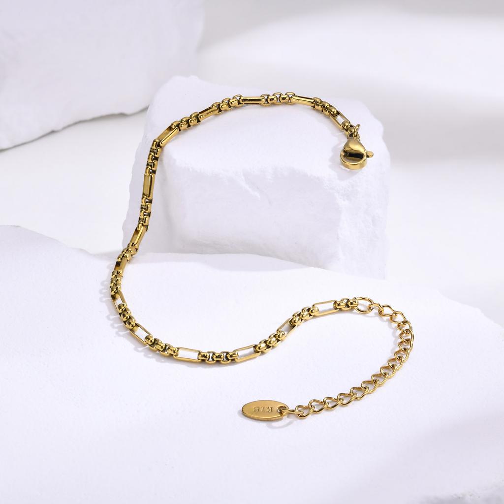 Handmade Clavicle Chain Bracelet for Women, Chic Stainless Steel Link Waterproof Jewelry
