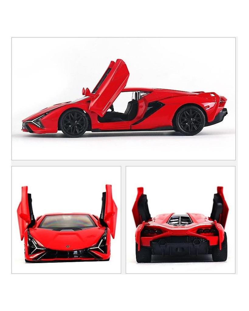 5 Inch Metal Car Simulation Diecast & Toy Vehicle Lamborghini Sian Supercar RMZ City 1:36 Alloy Model Gifts For Children