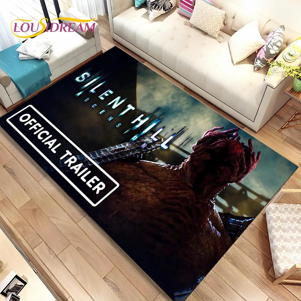 Teppich mit Horrorfilmspielen von Silent Hill, Teppich für Wohnzimmer, Schlafzimmer, Sofa, Fußmatte, Dekoration, rutschfeste Bodenmatte für Kinder